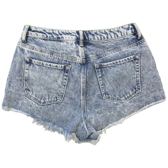 PacSun Cutoff Jean Shorts Womens Size 28 Blue Denim Pockets Flat Front High Rise - Picture 2 of 10